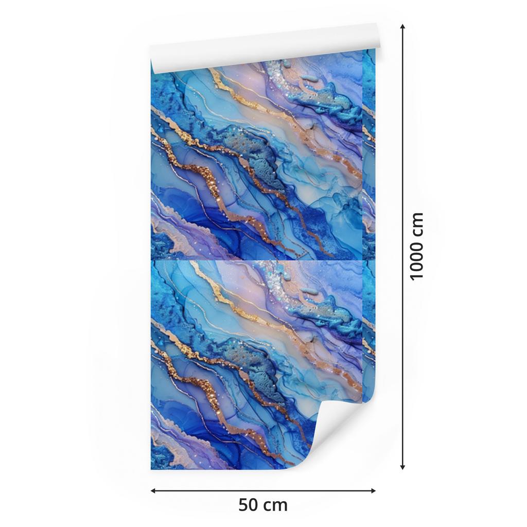 Wallpaper Ink blue, azure, purple and light gray 50x1000