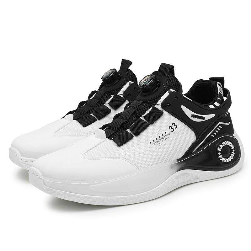 Fashion Mens Sneakers with Rotating Buckle Comfy Non Slip Lace Up Shoes for Mens Outdoor Activities Four Season Running Student Sneakers