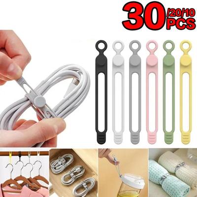 10/20/30PCS Kabelaufbewahrung, Handy-Kabelaufwicklung, Kopfhörer-Clip, Ladegerät, Kabel-Organizer, Management, multifunktionaler Silikon-Drahtkabel-Fixierer-Halter