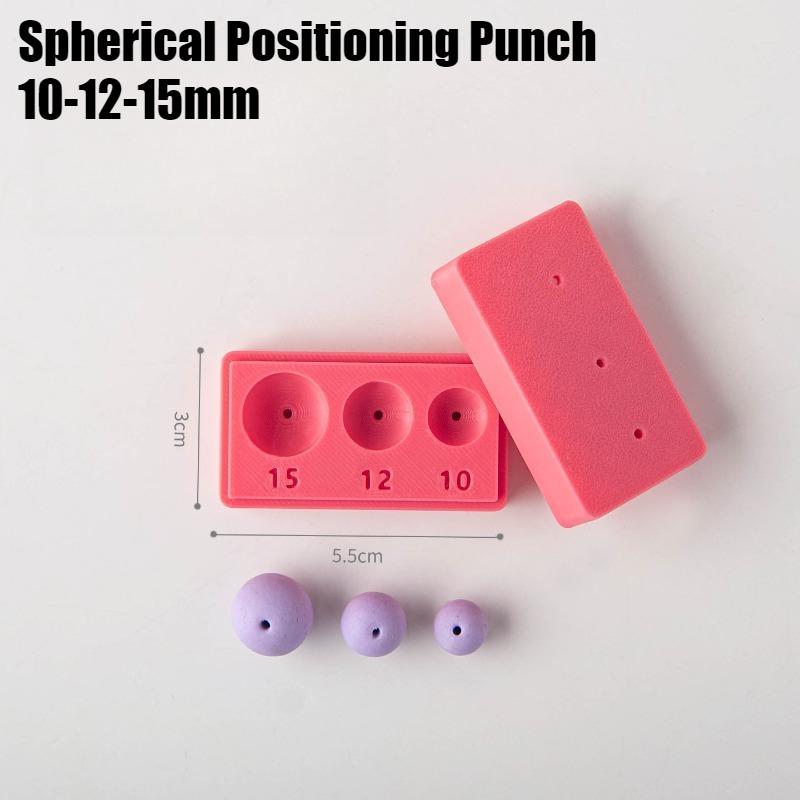 Soft Ceramic Round Ball Rolling Mold Kit Clay Round Rubbing Auxiliary Tool with Punched Earrings Necklace Beads Handmade Tools