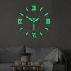 Acrylic Quartz Clocks Non Ticking DIY Battery Operated Glow In Dark Wall Clock Stickers for Hotel,