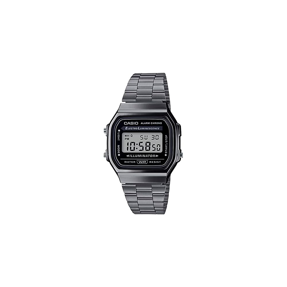 Casio A168WGG-1A Digital Watch Gray Metallic Standard Unisex Kids