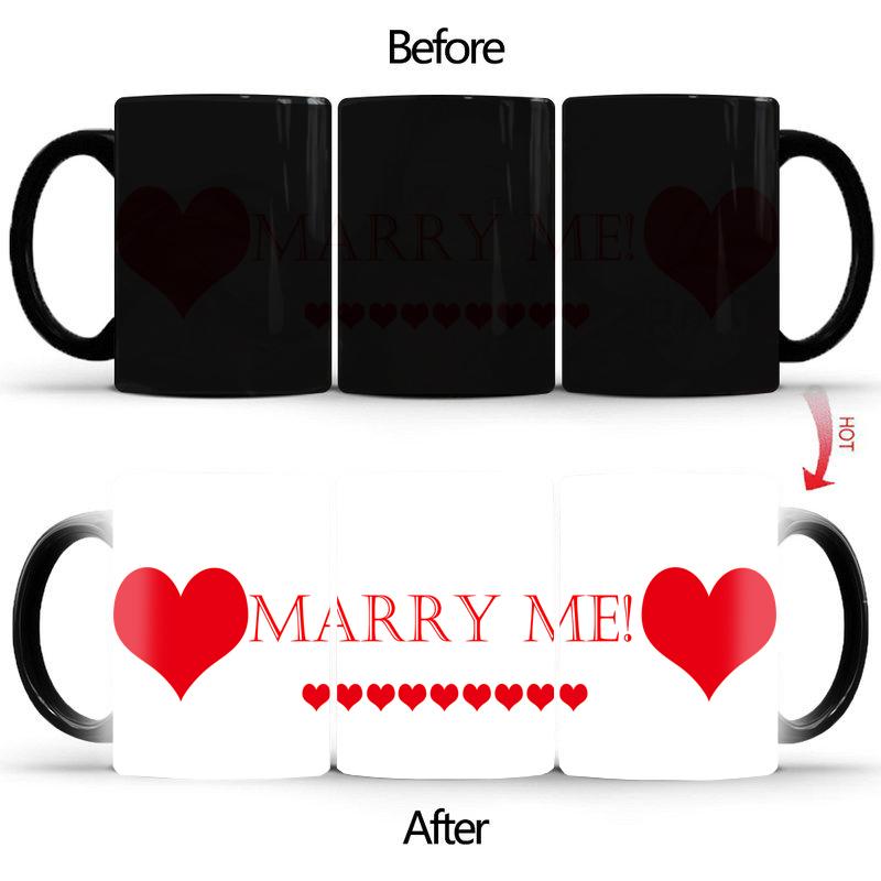 

Предложение сюрприз термочувствительная кружка «Выходи за меня замуж» кружка, меняющая цвет BSKT-107 Чашки и кружки заготовки для сублимации персонализированные подарки 350ml