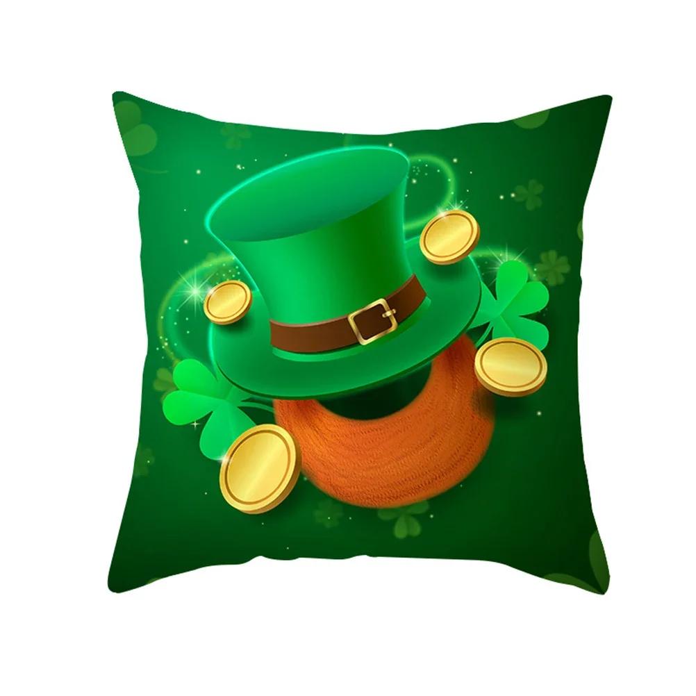 Happy Saint Patricks Day Pillow Case Irish Party Supplies Cushion Cover for Home Sofa Pillowcases St.Patricks Day Party Decor