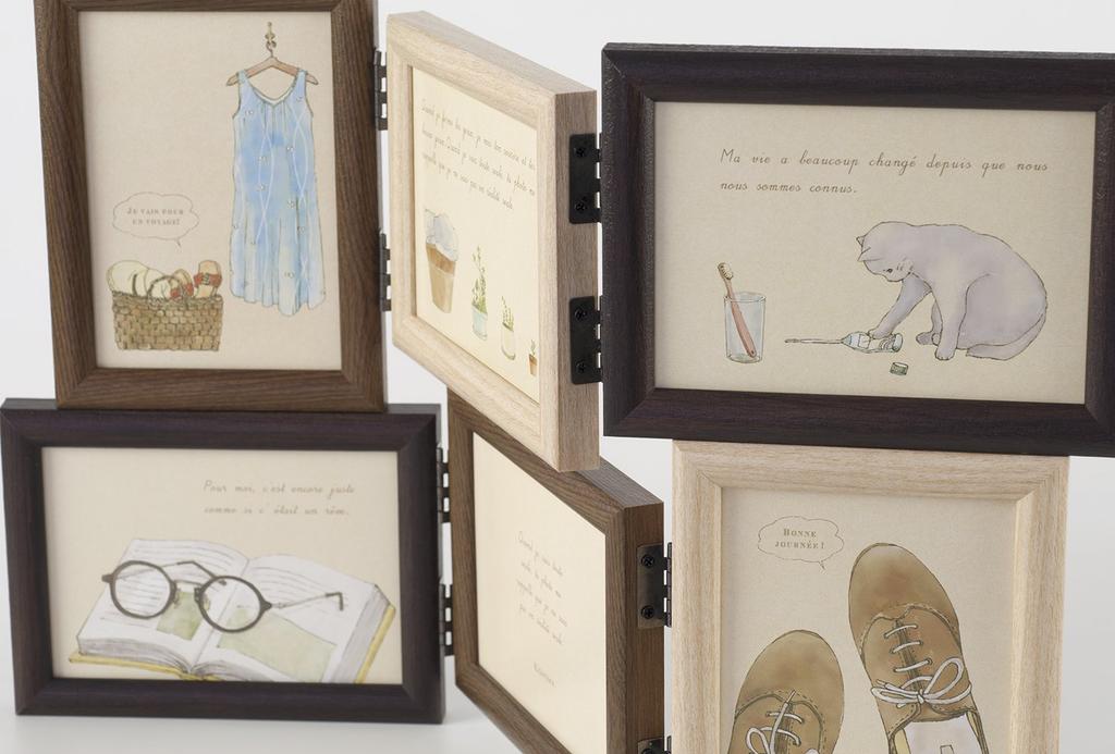 Kishima Photo Interior Photo Service Wall 6 Frame, Frame, Stand, Size, Large, Tabletop, Horizontal, Mounted, Brown, Windows, Multiple, Bran, KP-31290