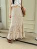 Elegant Lace Hollow Midi Skirt: Korean Retro Beach Resort Style