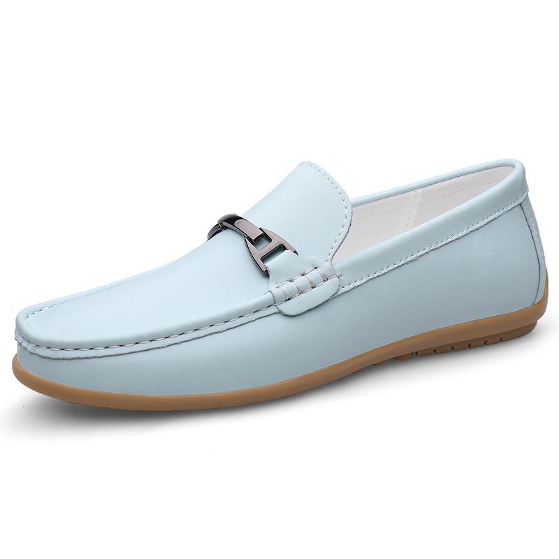 Genuine Leather Men Walking Shoe Stylish Colour Loafers All-match Slip On Flats Breathable Man Casual Driving Footwear Moccasins