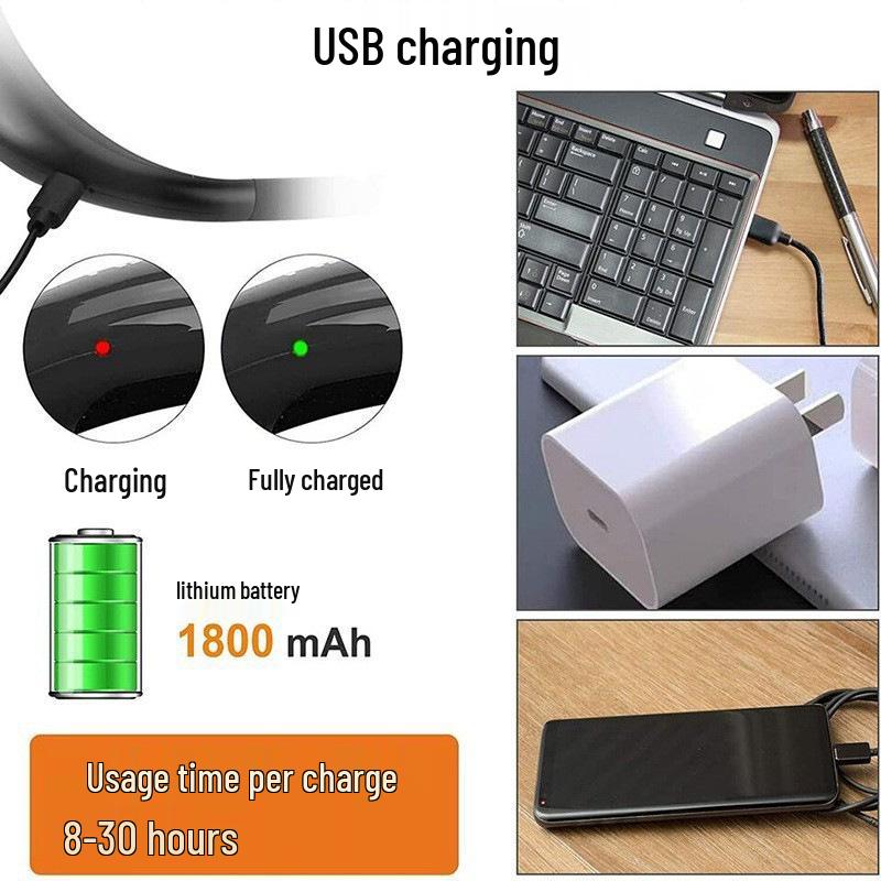 Best-Selling Neck Reading Light: Long Battery Life, LED Soft Night Light, USB Rechargeable, Ideal for Dorms and Bedside Reading