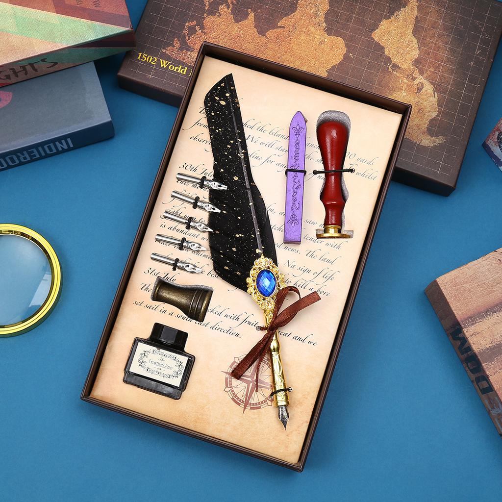 Feather Pen Gift Box, Student Dipped Pen, Student Graduation Season Gift Set Pen