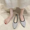 New pointed hollow knitted mesh breathable casual women's shoes flat single shoes women