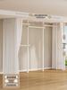 Floor-Standing Clothes Rack: Bedroom Hanger, Retractable Drying Rod, Coat & Hat Rack.