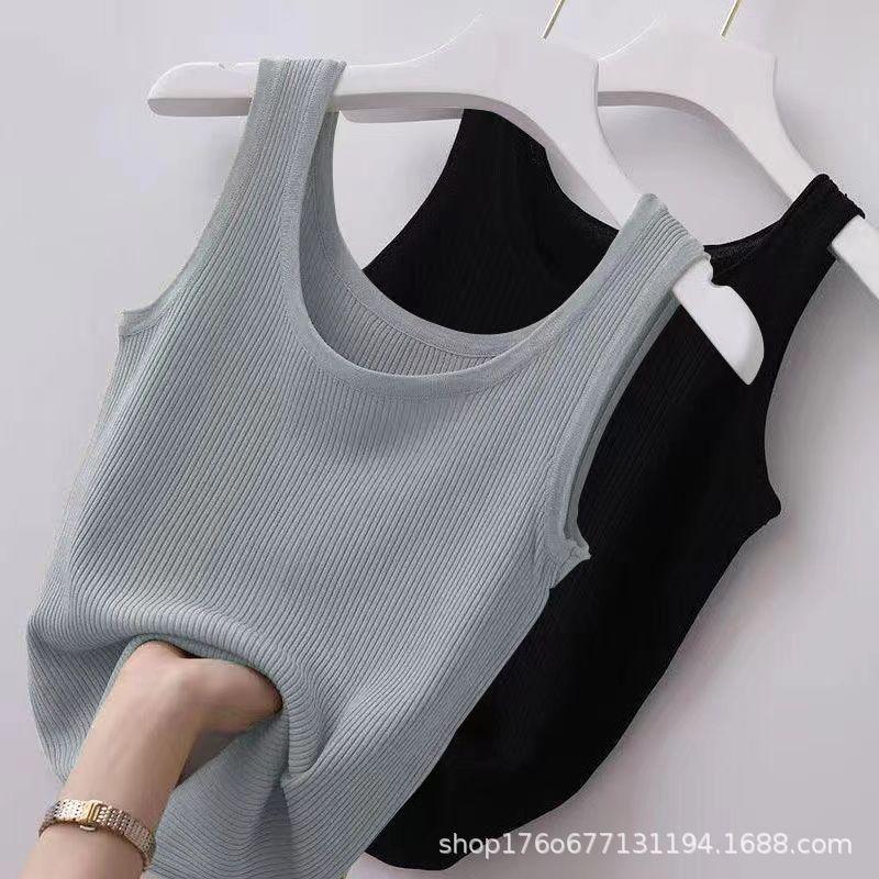 [] Sling threaded vest women's large size slim-fitting summer outer wear inner bottoming shirt sleeveless vest