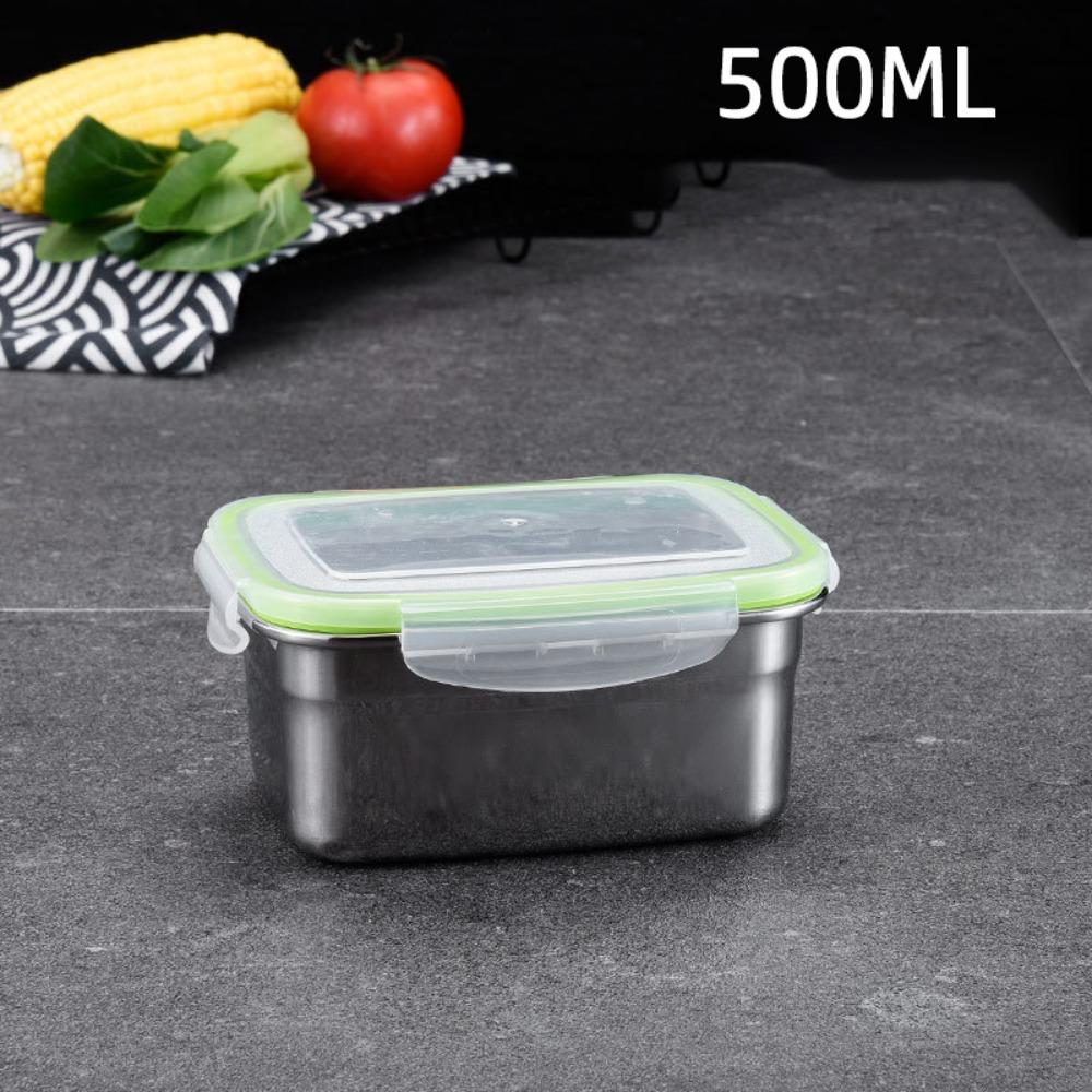 Stainless Steel Fresh-keeping Box Sealed Bento Box Refrigerator Freezer Storage Box  Camp Supplies