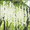 Fake Wisteria Flowers Hanging Flower Decor Wedding Decor Easy To Install Cascading Effect Lifelike White Flowers