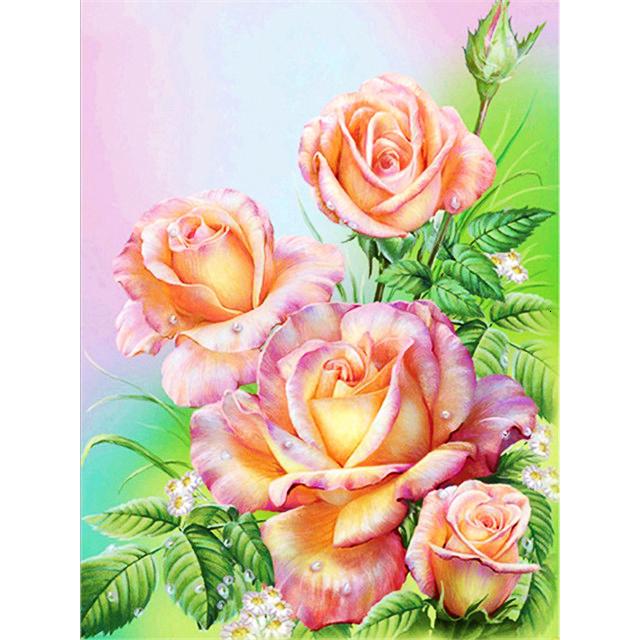 Volle 5D-Diamant-Malerei, hübsche Blumen, DIY-Diamant-Stickerei, Diamant-Mosaik, Kreuzstich-Set, Heimdekoration, Geschenk