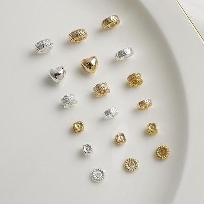 14K Gold-Filled Flower Wheel Spacer Beads for DIY Bracelets & Necklaces