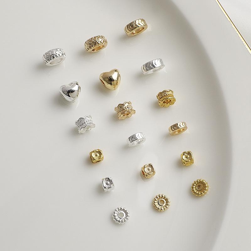14K Gold-Filled Flower Wheel Spacer Beads for DIY Bracelets & Necklaces