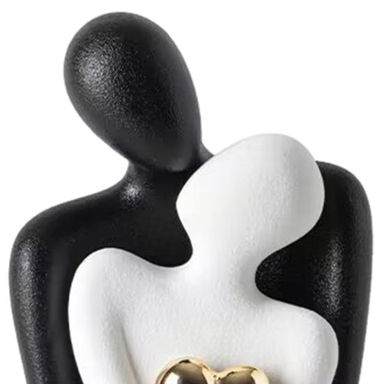 Ceramic Couple Hug Love Statue Mini Hugging Couple Sculpture Romantic Lover Figurine Home TV Stand Shelf Decor for Wedding Anniversary Valentine Gift