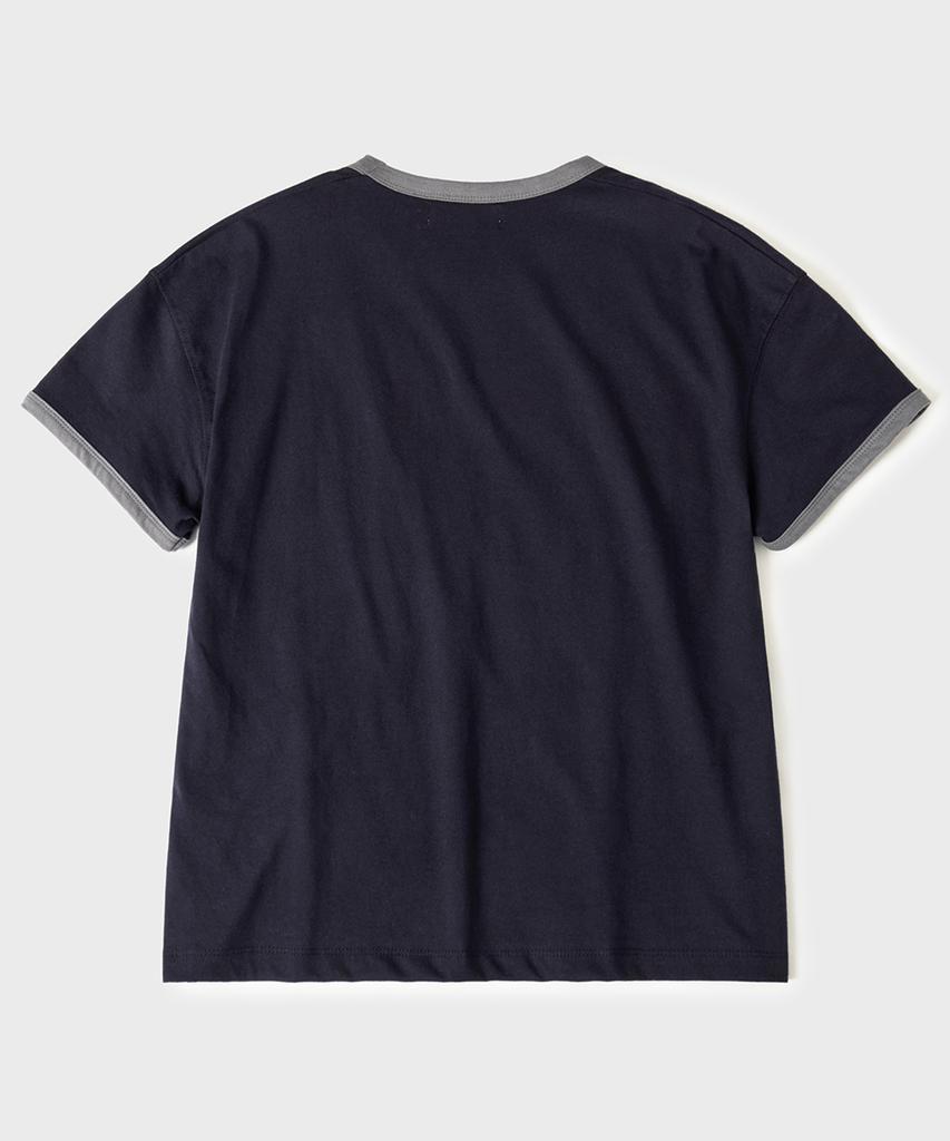 HOOVES Symbol Wheel Ringer Crop Short Sleeve T-Shirt [Navy]