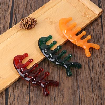 Five Teeth Meridian Massage Comb Plastic Big Teeth Head Acupoint Therapy Artifact Claws Decompression Portable Scalp Comb