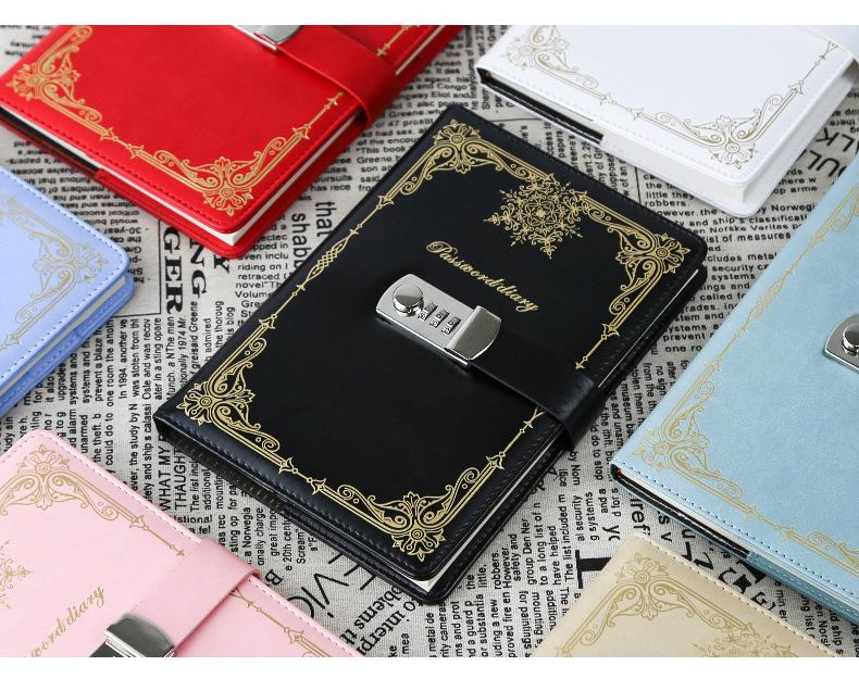 European Retro Canvas Lock Diary: Secure Password Notebook for Students