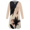Women's Casual Printed Long Sleeve Dress Hollow Round Neck Pullover Dress