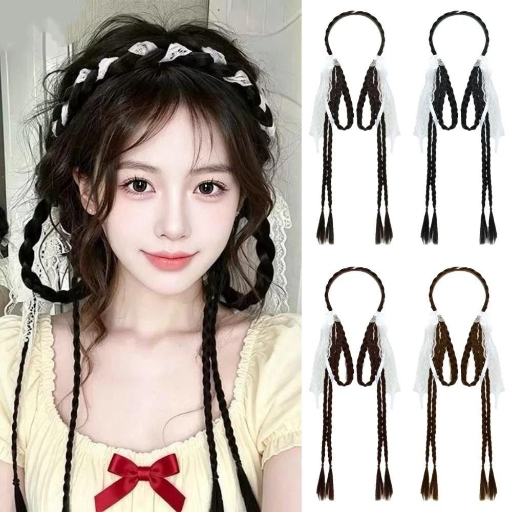 Synthetic Bunny Ear Headband Ponytail Ballet Style Long Pony Tail Hairpieces  Cosplay