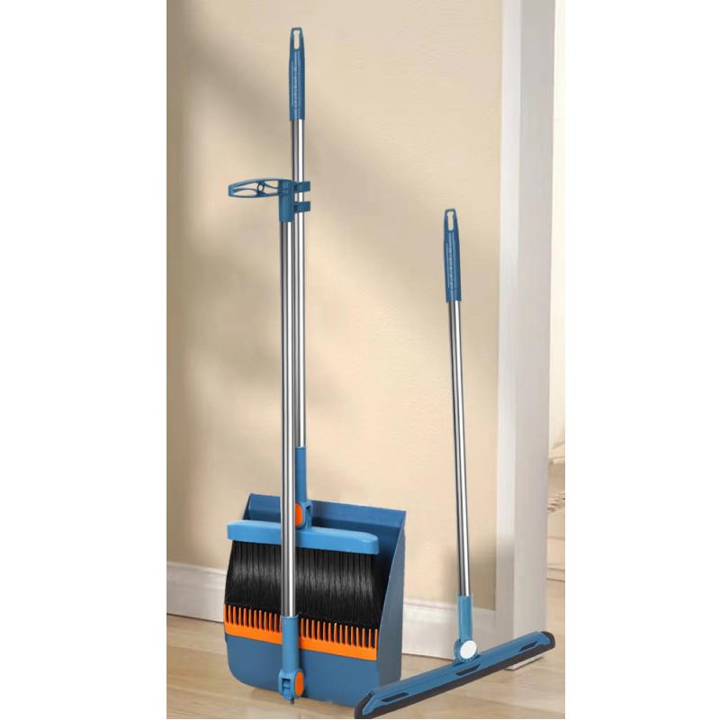 Plastic Cleaning Broom And Dustpan Set With Durable Nonstick Head For Household And Commercial