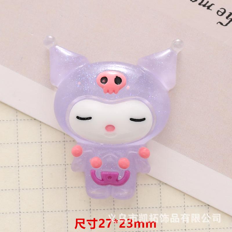 Светящиеся аксессуары из смолы с персонажами Sanrio: Чехол для телефона, Магнит на холодильник, Шарм для Crocs, Заколка для волос, Нашивка