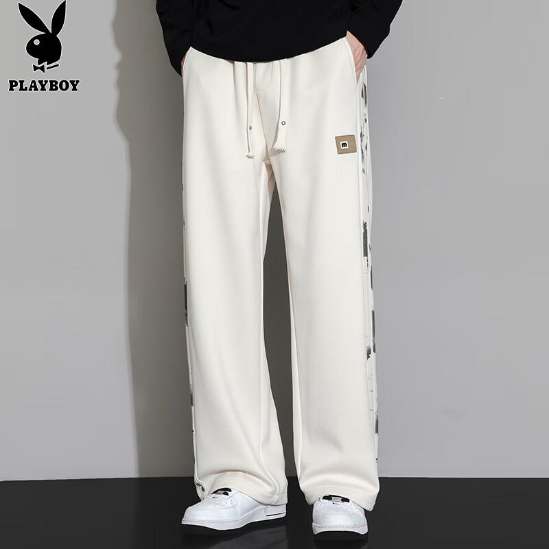 Playboy Men's Loose Fit Straight Leg Casual Pants