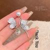 S925 Silver Asymmetrical Gradient Crystal Butterfly Tassel Earrings