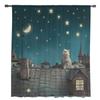 Cat Roof Kitten Night Moon Stars Tulle Sheer Curtains for Living Room Decoration Window Curtain for Bedroom Voile Organza Drapes
