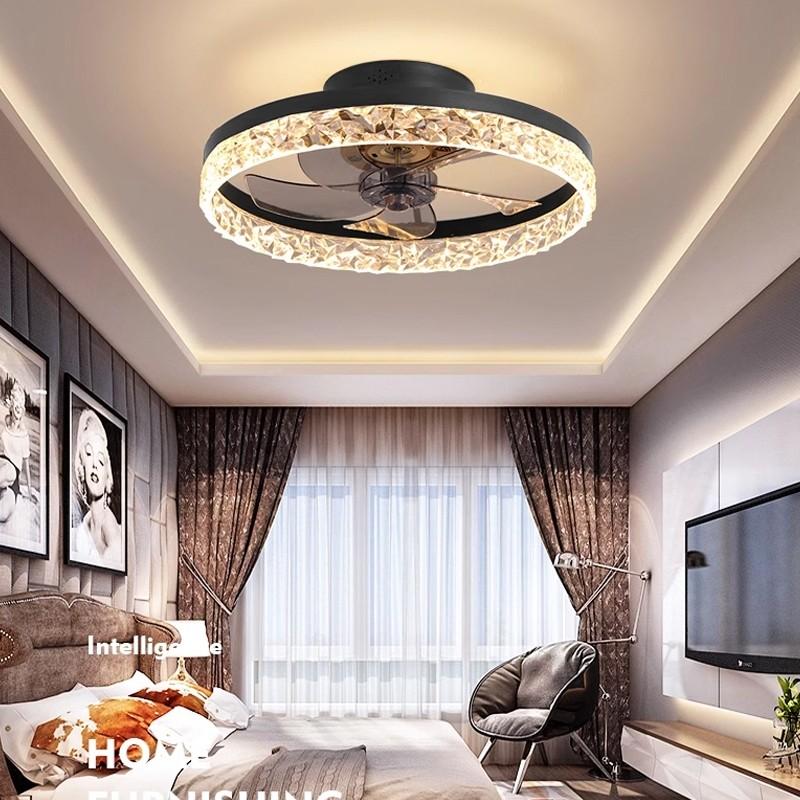 20 Inchs Adjustable Brightness LED Ceiling Fan Lamp DC Motor Ceiling Fan With Light Living Room Luxury Style Ceiling Fan