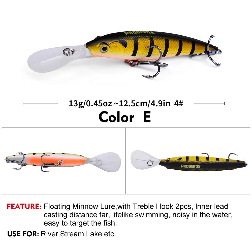 Bionic Floating Minnow Lure, 12.5cm, 13g - Durable Artificial Fishing Bait (DW611)