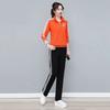 Sportswear Suit Women's Spring and Autumn New Korean Version Stand-up Collar Casual Foreign Style Large Size Fashion Sweater Two-piece Trendy