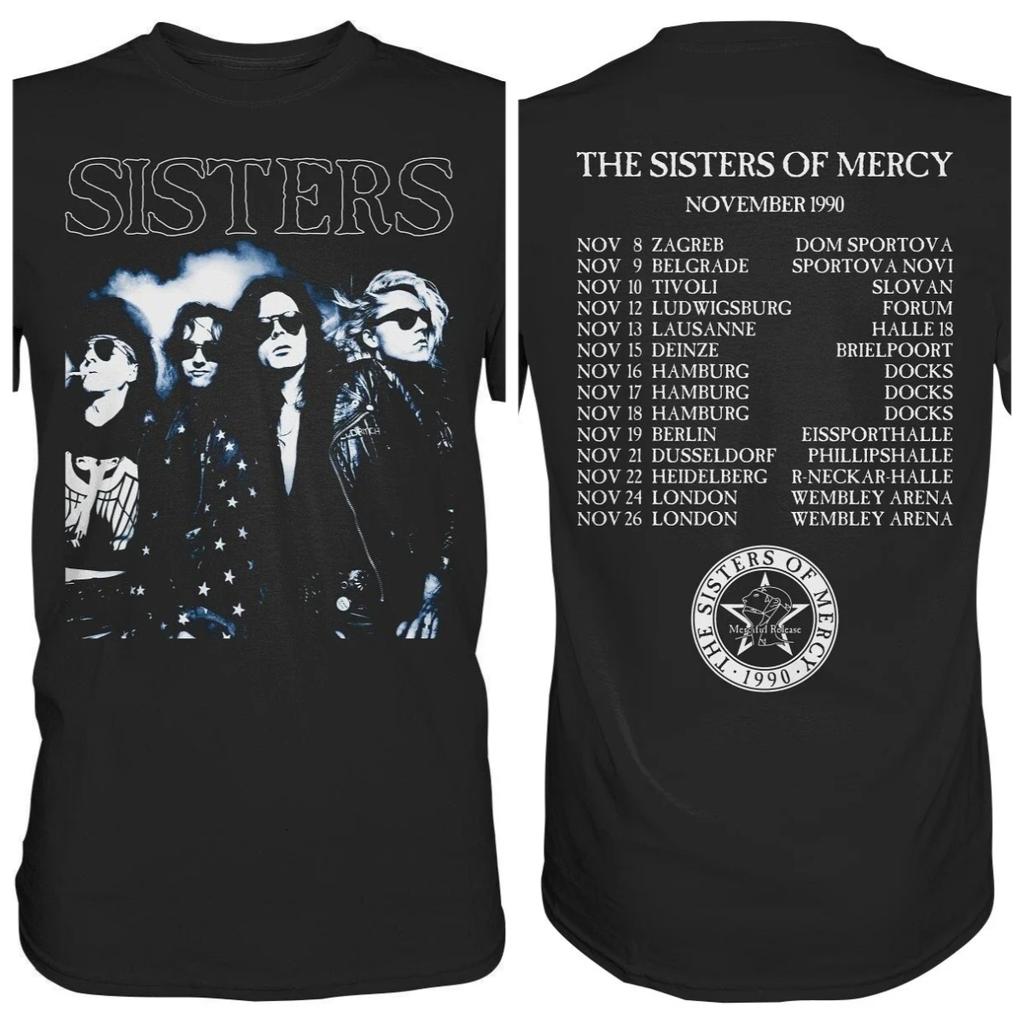 Men T-shirts The Sisters of Mercy 1990 Tour T-Shirt Fun Men's Short Sleeved Oversize Comfortable Pattern T-Shirt Series Top