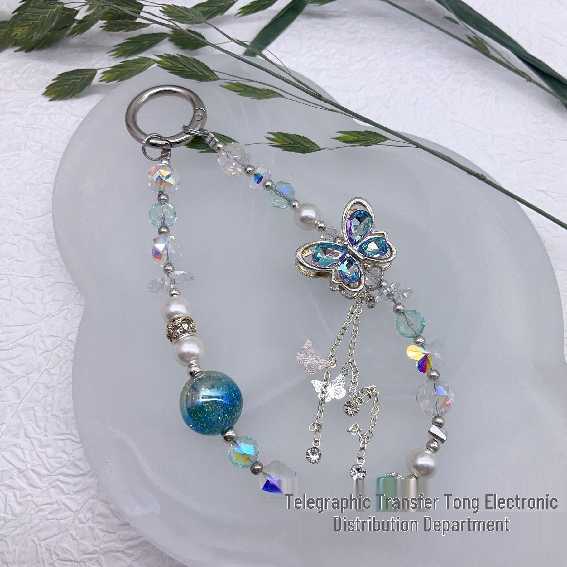 Роскошный кристальный брелок-бабочка на запястье и брелок для ключей для женщин