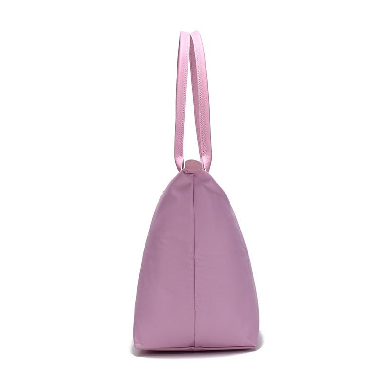 Longchamp Polyamide Canvas With Cow Leather Canvas Bag, One Shoulder Handbag Large Womens Pink