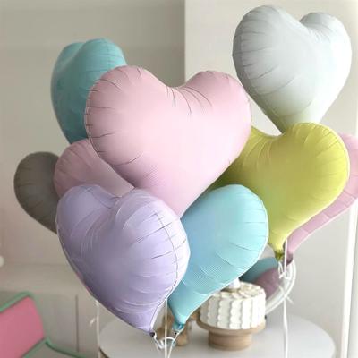 Korean Frosted Love Balloon Graceful Heart 22-inch Aluminum Film Birthday Confession Valentine's Day Macaron Party