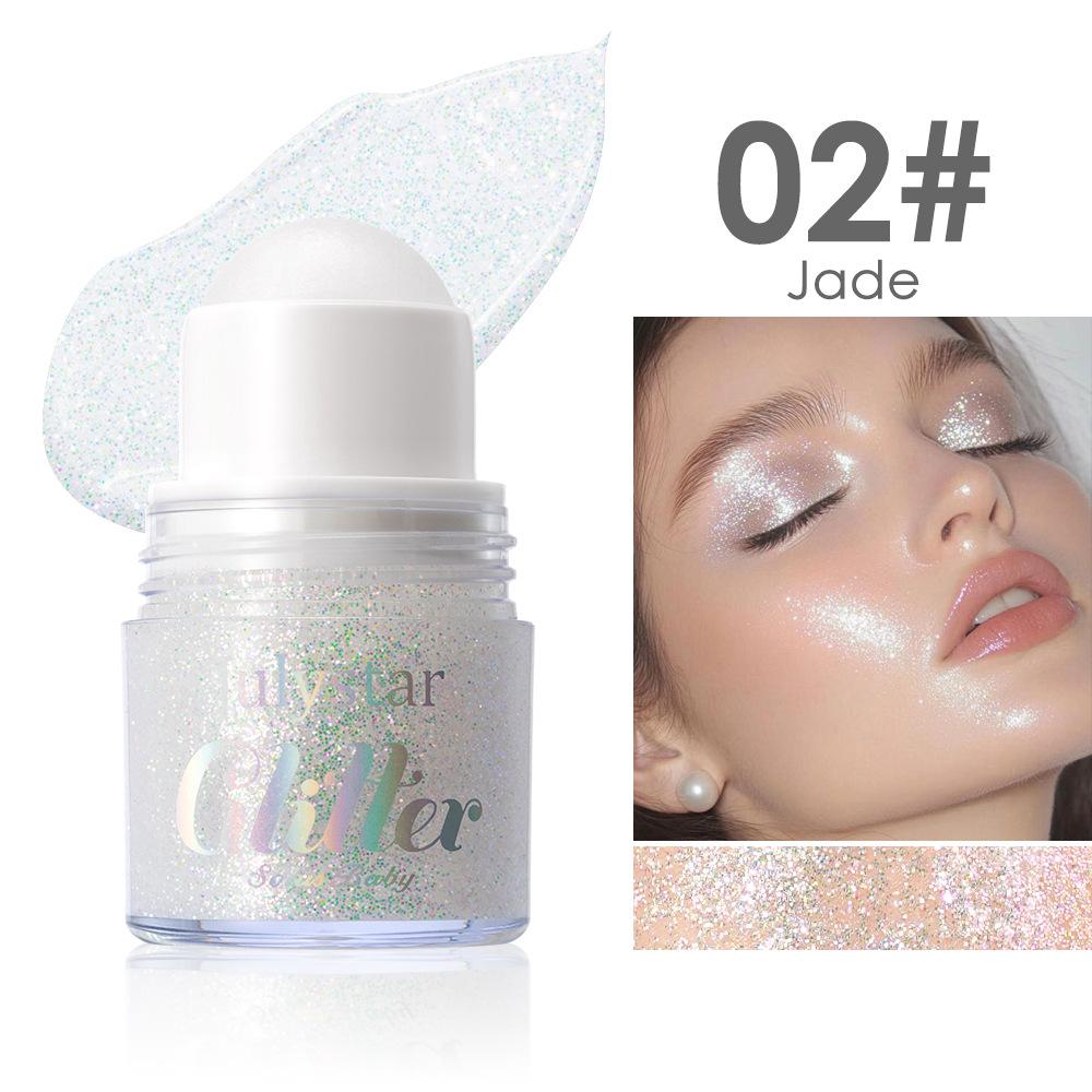 Speziell für Körperbälle, Hochglanz-Gel, Pailletten, feiner Glitzer und langanhaltend ohne Make-up, lila Lidschatten.
