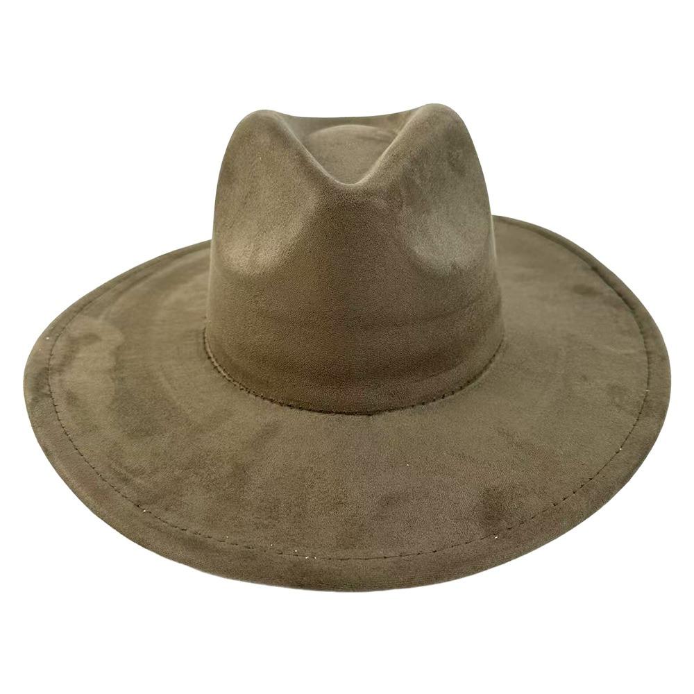 Artificial Suede Western Cowboy Hat Mujer Style Felt Jazz Hats New Roll Brim Cowgirl Cap Men Women