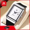OPK 8194 Men's Quartz Watches Minimalist Square Dial Fashion Casual Silicone Strap Waterproof Man Watch Auto Date Hand Clock