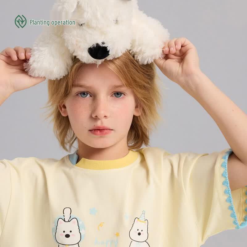Zhimu Kids' 3D Puppy Short Sleeve T-Shirt