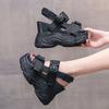 Fashion Summer New High-Heeled Sandals Thick-Soled Plus High Solid Color Open-Toed Sandals Wedge Platform Shoes Women's Shoes Size 34-39