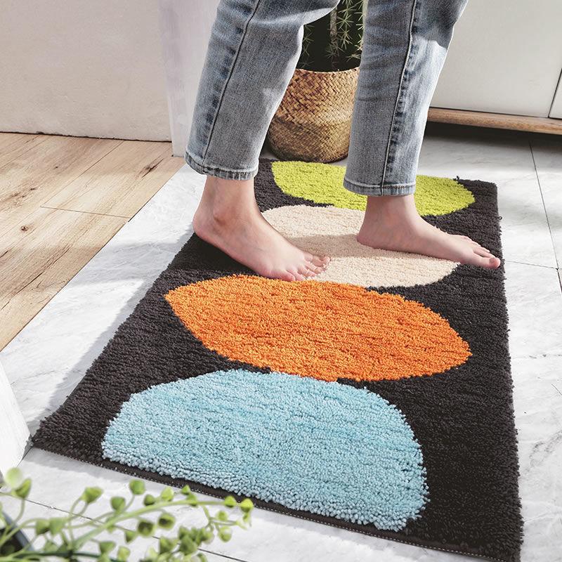 Cartoon Imitation Cashmere Floor Mat Bathroom Absorbent Toilet Door Entry Non-slip Mat Bedroom Carpet Door Mat Floor Mat Household