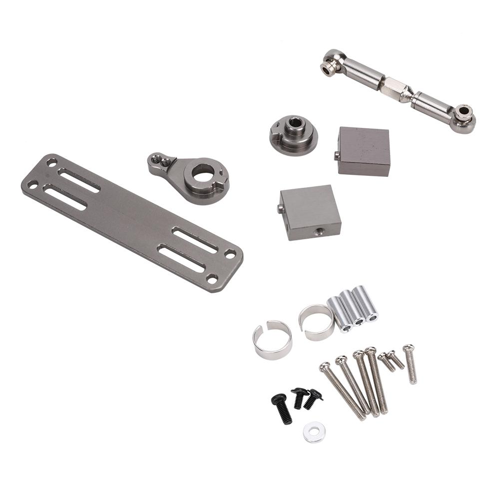 

25T Steering Gear Modification Mount Set Fit for WPL C14 C24 B14 B24 B16 17G 9G Model CarSilver for