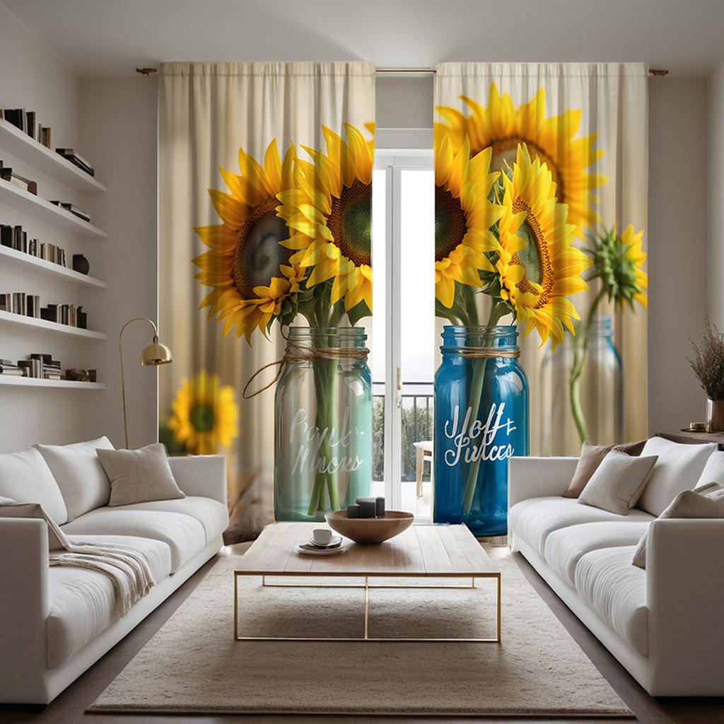 2-piece HD Digital Burgundy Color System Luxury Festive Curtains Home Decorating Style Decoration Living Room Bedroom Through Th