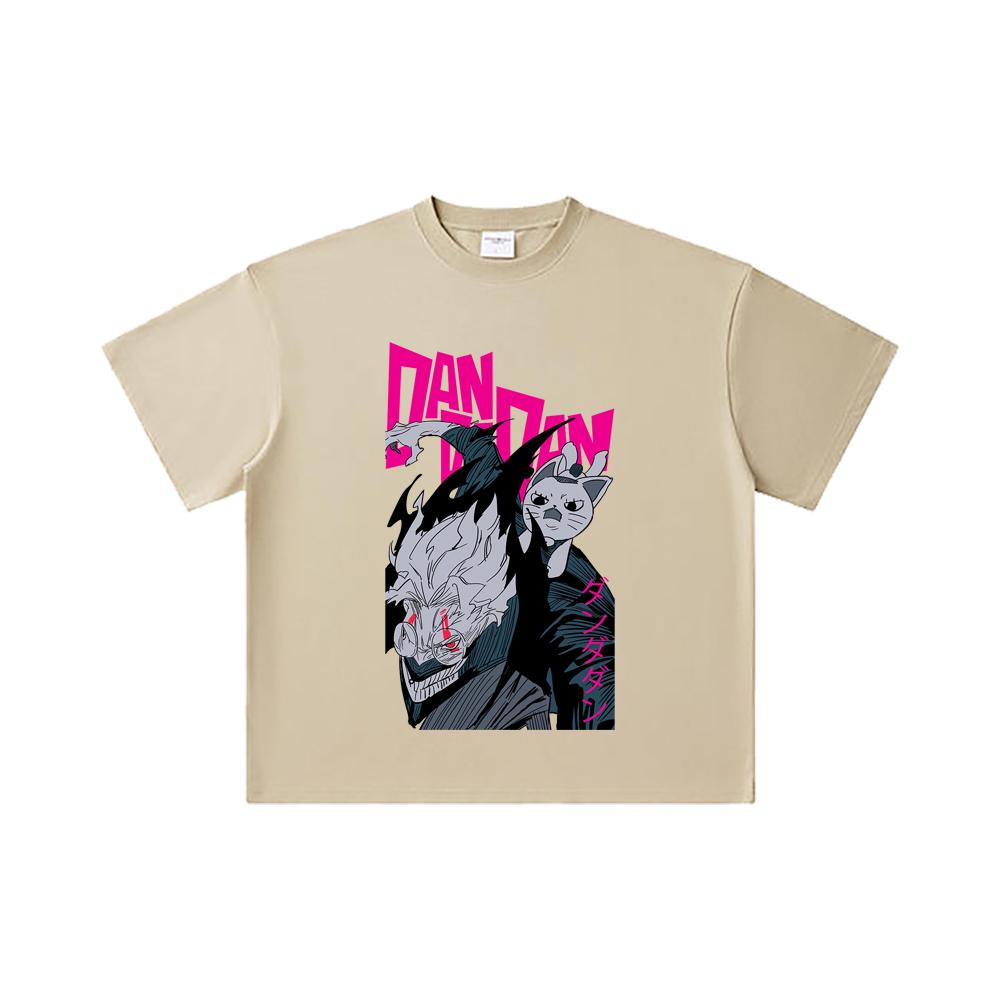 260 GSM Double Yarn 32 Count 100% Cotton Dandadan V37 Okarun Granny Print Unisex Heavy Cotton T Shirt
