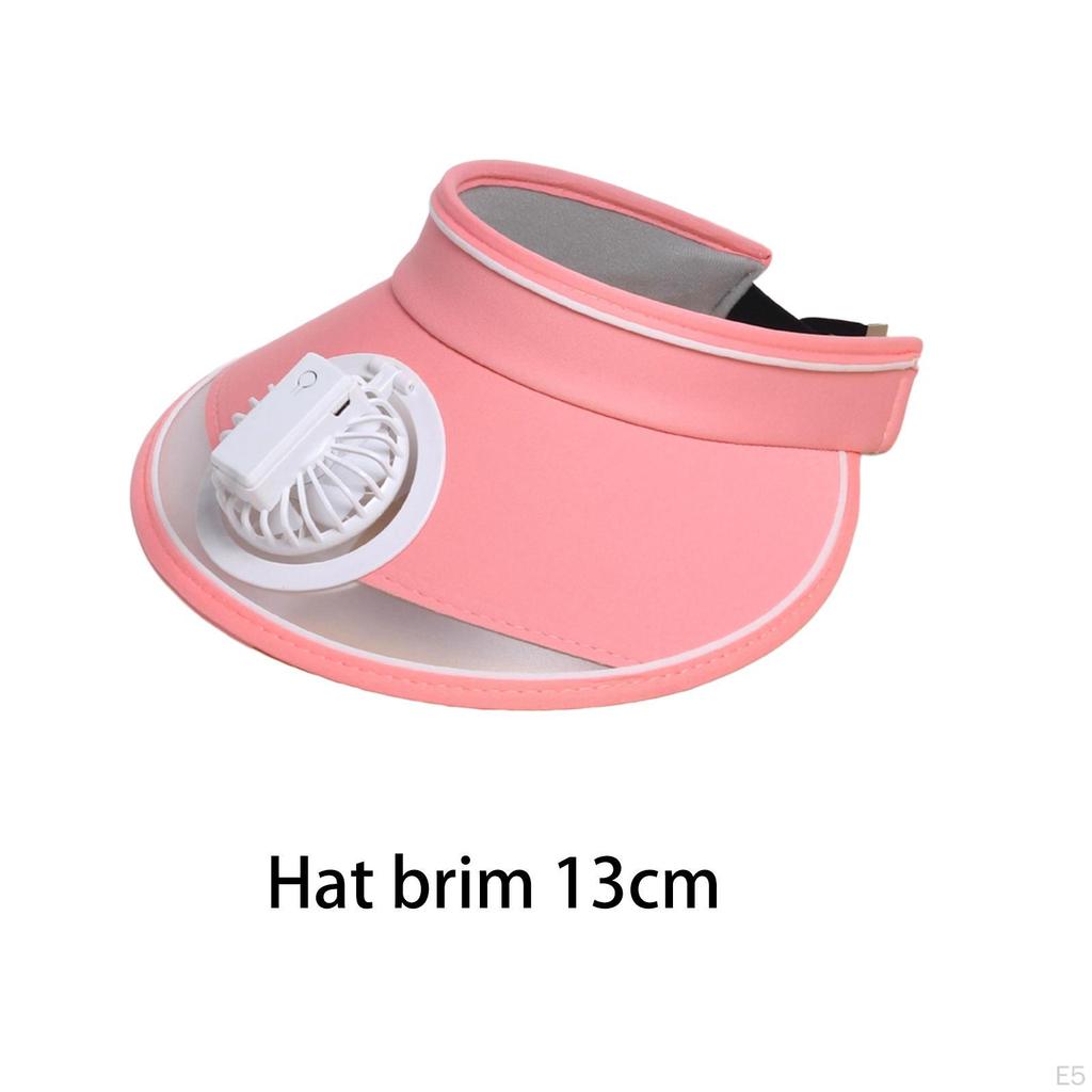 Fans Hat In Fan Casual Outdoor Caps Large Brim Visors with Cooling for