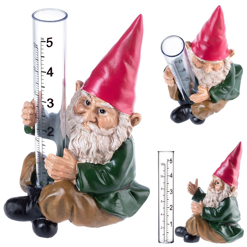 KADAX Deszczomierz miernik Opadu Deszczu Sumator Opadów Dekoracyjny Ogród Krasnal